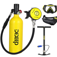 DIDEEP 1L Scuba Diving Snorkel Tank Mini Oxygen Cylinder Respirator Hand Pump For Swimming Accessories Diving Equipment