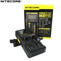 100% Nitecore D2 Charger with LCD Display Universal Smart Battery Charger car For 18650 Batteries Li-ion/ LiFePO4/ Ni-MH/ Ni-Cd