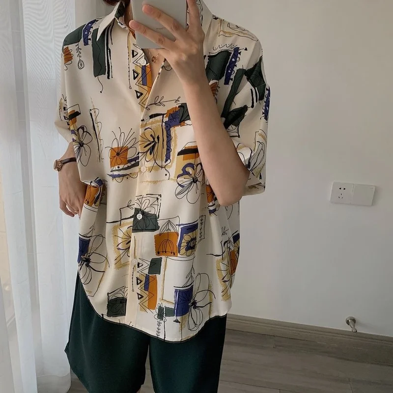 Shirts Women Vintage Short Sleeve Summer Sun-proof Newest Teens Harajuku Retro Chic Temperament Tops Cute Classy Clothes Ulzzang