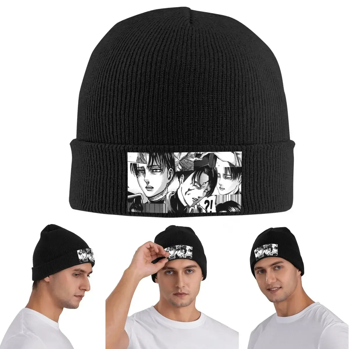 Levi Ackerman Attack On Titan Warm Knitted Cap Winter Knit Bonnet Hat Skullies Beanies Hip Hop Caps For Unisex