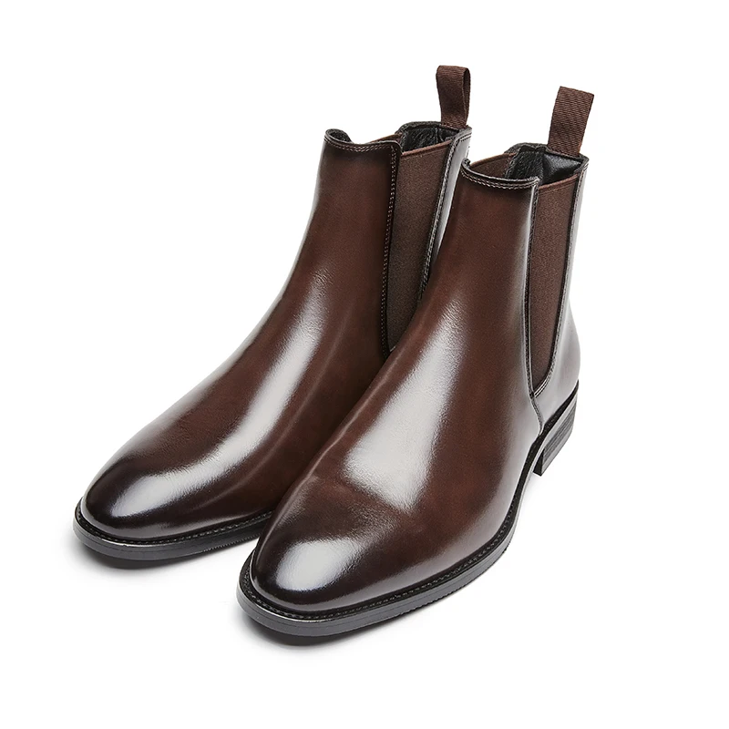 

Men Chelsea Boots PU Solid Color Low Heel Professional Classic Business Men Boots