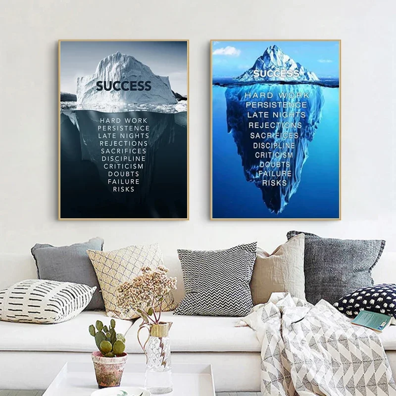 المشارك المشهد الشمال طباعة صورة تحفيزية حائط لوح رسم الفن إقتباس جبل جليد من النجاح ملهمة الحديثة #5