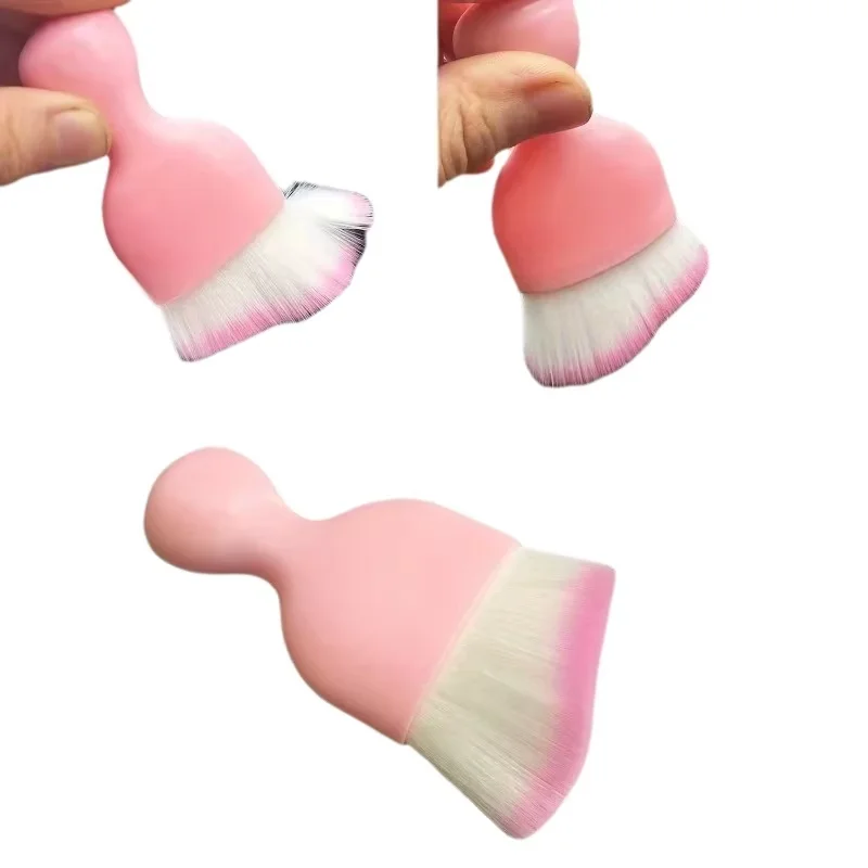 Pink Mini Fluffy Dust Brush Anti-scratch Soft Bristle Car Interior Detailing Brush Nail Salon Manicure Powder Cleaning Tool