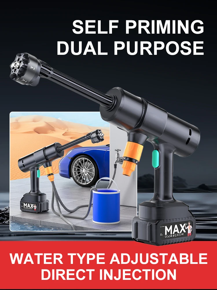 

21v Car Washer Spray Water Gun Handheld Pressure Washer Portable Power Cleaner Rechargeable Battery Powered Car Washer Gun