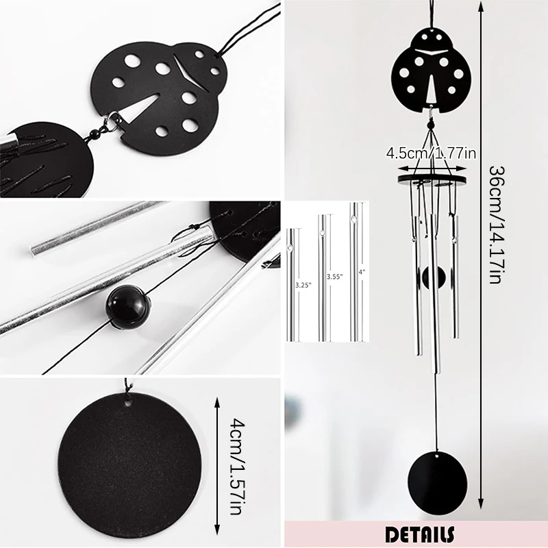 Iron Art Mini Aluminum Tube Musical Ornament Creative PendantSmall Fresh Metal Wind Chime Hanging Decoration Garden Windbells