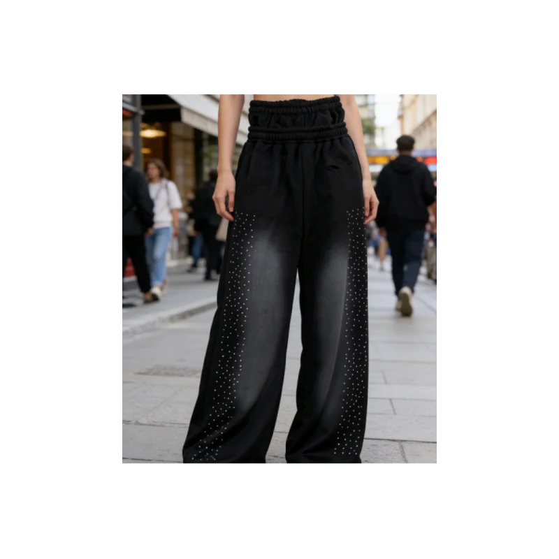 2026 Europäischer und amerikanischer Stretch-Trend High Street personalisierte Jogginghose Freizeithose Street Y2K Kleine und trendige Stile