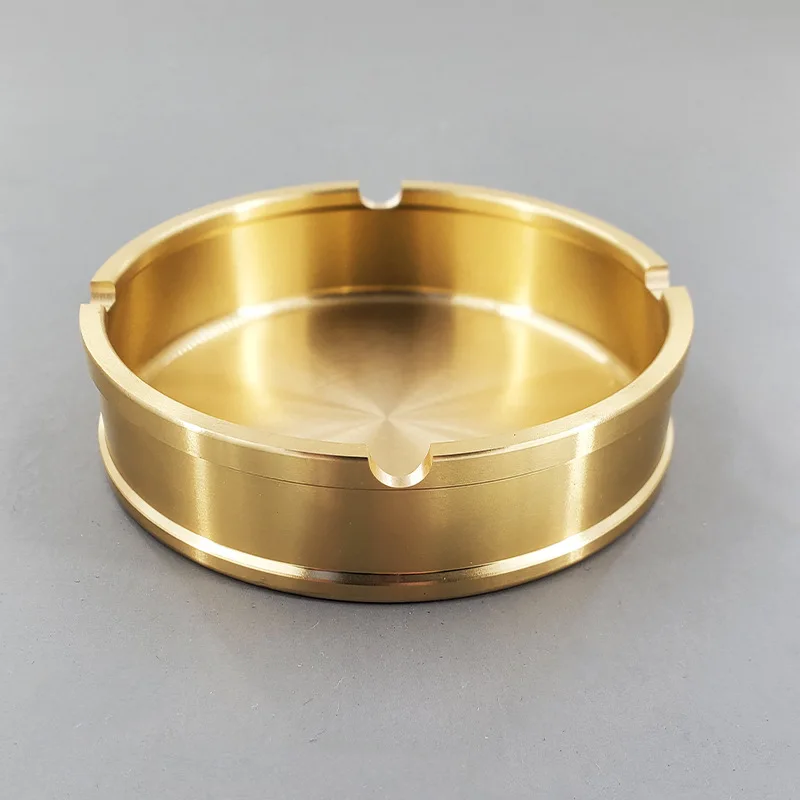 Portable Brass Ashtray Home Ashtray Office Hotel Ashtray Desktop Ornament Car Office Ashtray All Copper Solid Ashtray