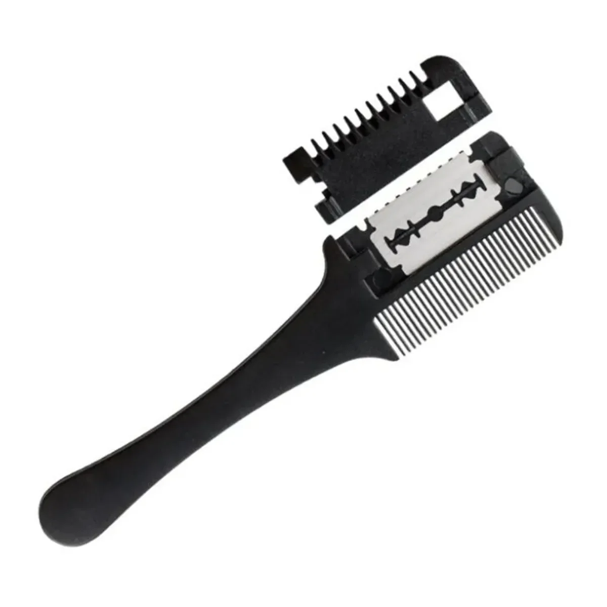

Hair Cutting Comb Black Handle Hair Brushes with Razor Blades Barber Scissors Hair Salon Thinning Hairdressing DIY Styling Tools