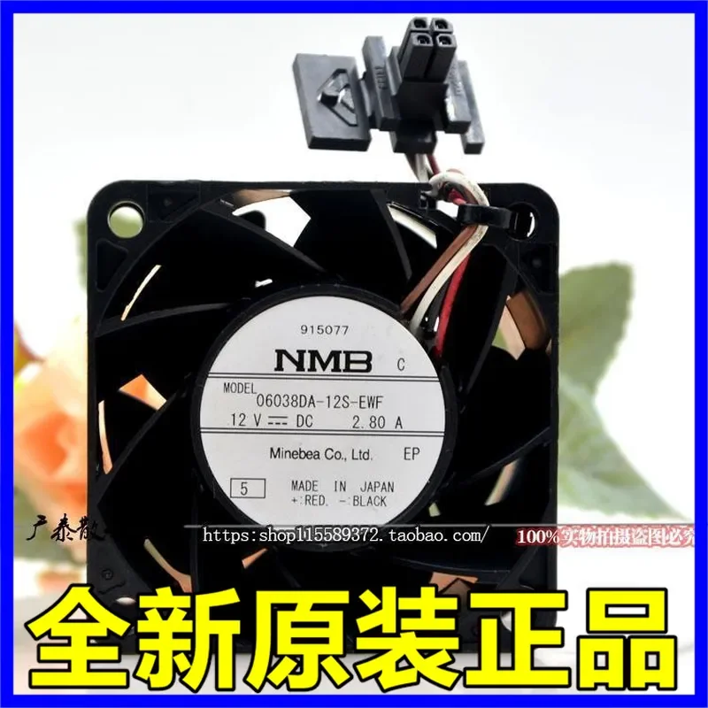 for NMB 06038DA-12S-EWF 12V 2.80A Cooling Fan 6cm High Air Volume Original Genuine Replacement for Computer Case Server