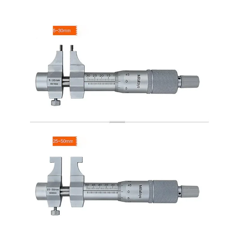 MITUTOYO Wewnętrzne mikrometry, 145-185 5-30 mm 145-186 25-50 mm 145-187 50-75 mm 145-188 75-100 mm 145-189 100-125 mm Typ zacisku