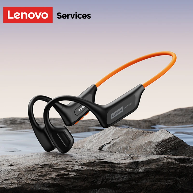 Lenovo S106 True Bone Conduction Headset Bluetooth 6.0 IPX8 Waterdichte hoofdtelefoon 32GB MP3 HIFI-oortelefoon met microfoon voor zwemmen