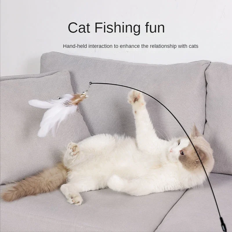 Handfree Bird/Feather Cat Wand with Bell Powerful Suction Cup Interactive Toys for Cats Kitten Hunting Exercise Pet Products