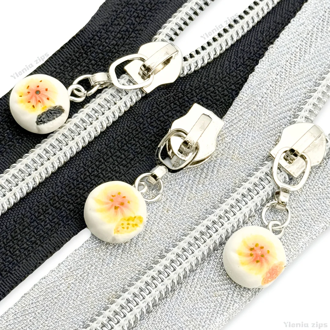 5pcs #5 colorful stuffed buns zipper head fun DIY bags clothing creative styling zipper head for nylon zipper