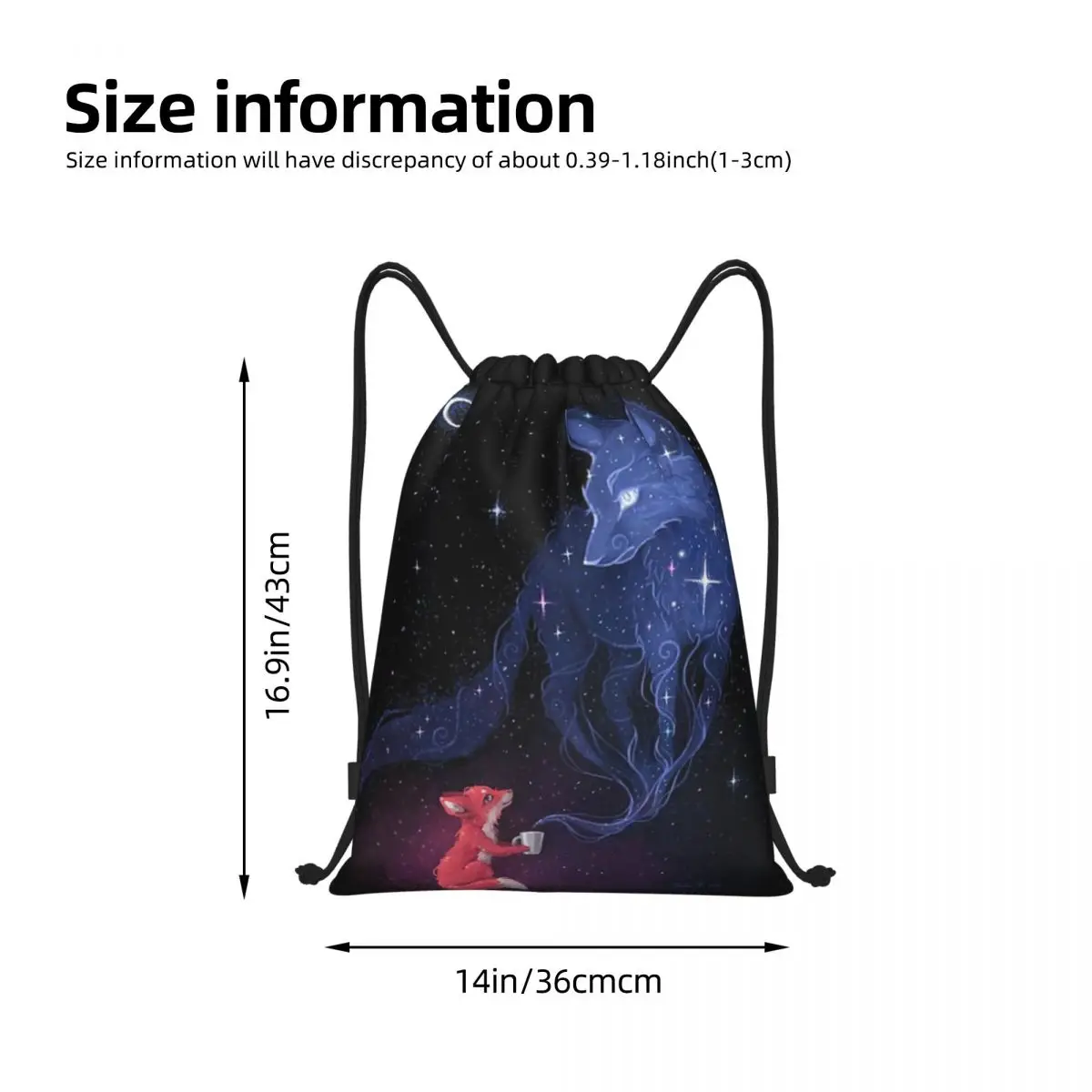 Custom Celestial Fashion Women Men Drawstring Bag Backpack Portable Folding Bag Shopping Waterproof Backpack