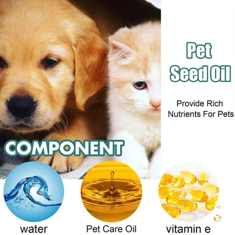 Olio di canapa naturale per cani e gatti Rilassa il dolore agli animali domestici Infiammazione mastica l'articolazione dell'anca Soluzione per la cura degli animali domestici Gocce probiotiche per cani e gatti