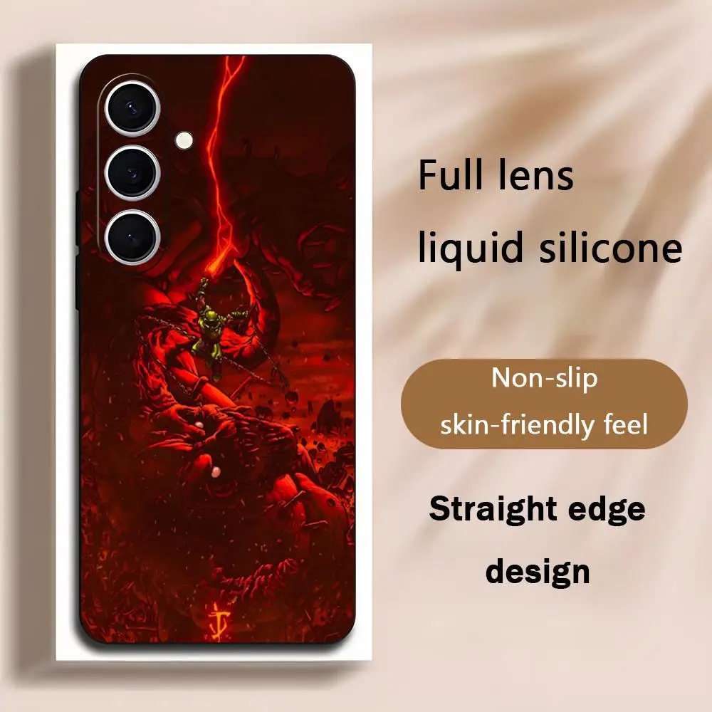 Doomslayer Game Cool  Phone Case For Samsung Galaxy S26 S25 S24 S23 S22 S21 Plus Ultra Fold A Soft Black