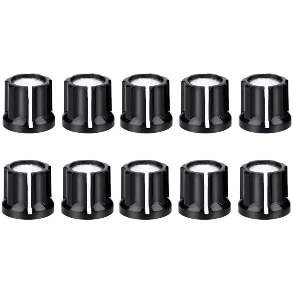 A3#(Upgraded) 987F 10Pcs Black Potentiometer Control Knob Volume Audio Control Knobs Electric Guitar Parts