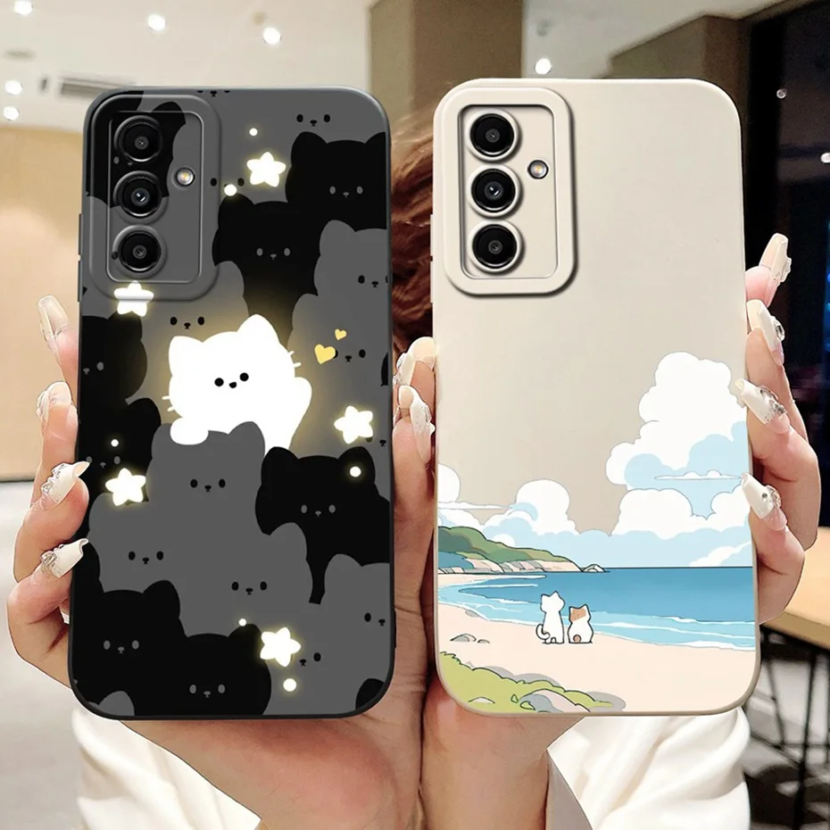 Lens Protective Case For Samsung Galaxy M23 / F23 Fashion Painted Soft Silicone Back Cover For Samsung M23 F23 5G Phone Cases