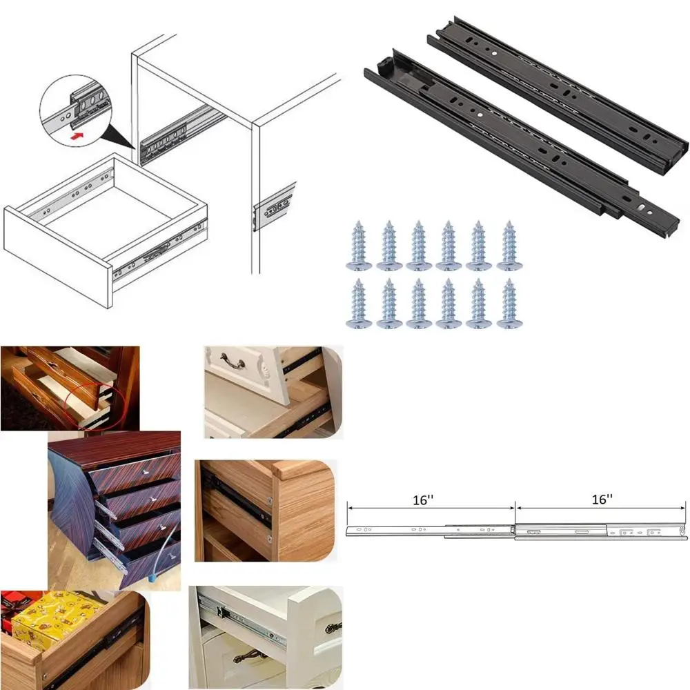 

Универсальные бесшумные шариковые направляющие, 16 шт., набор из 4 пар