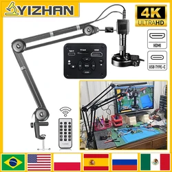 YIZHAN 4K UHD Electron Digital Microscope 1080P 60FPS Video Industrial Welding Camera 150X Lens Folding Stand for PCB Repair
