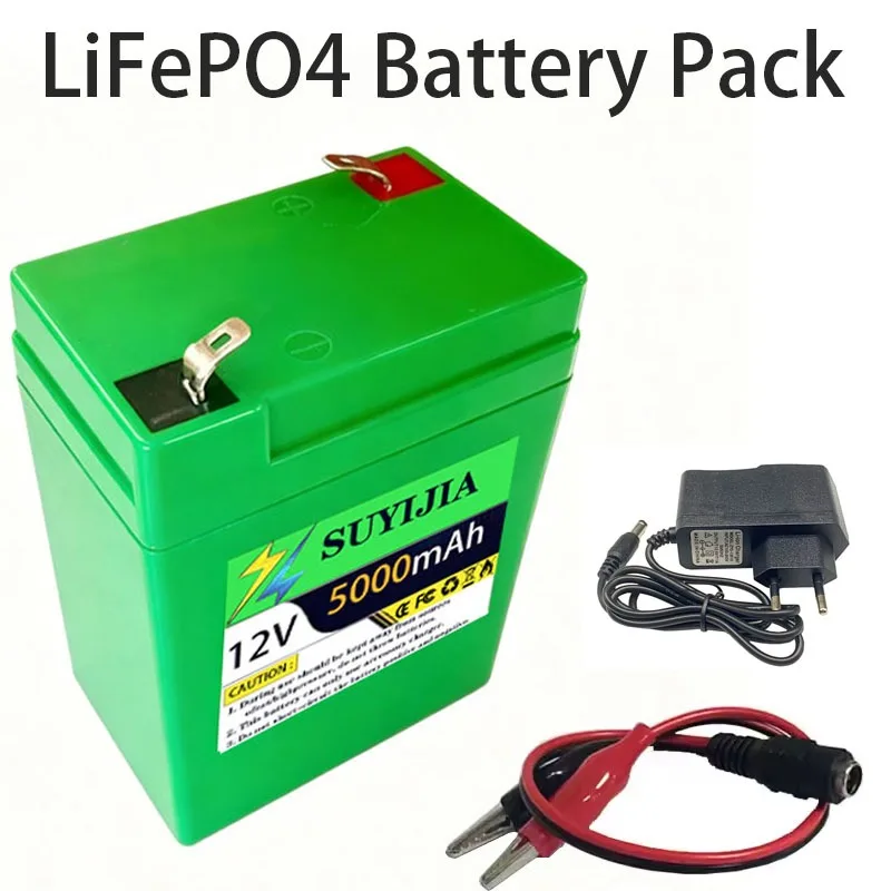 12V New Original 5000mAh LiFePO4 Rechargeable Battery for Children's Cars/Toys/Electronic Bullets/Lights Power Bank Free Charger