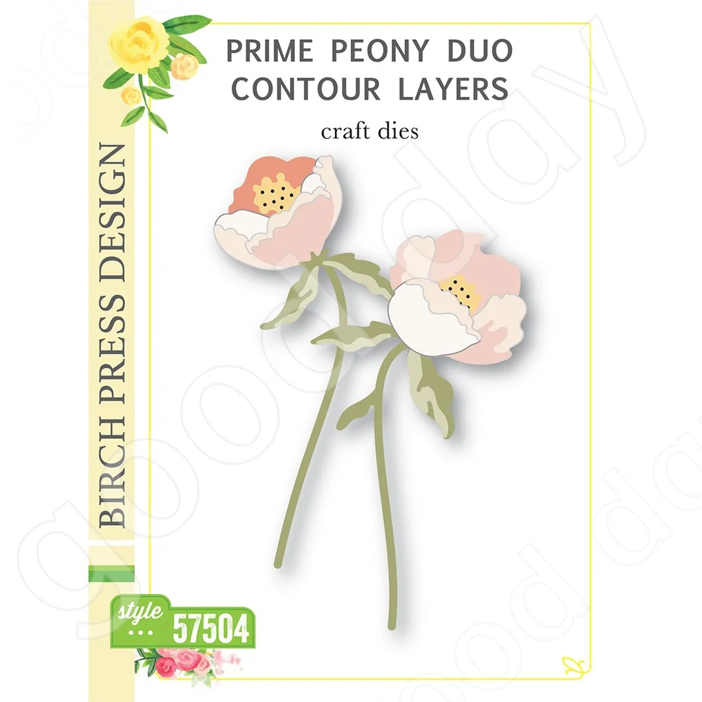 

2022 Arrival New Prime Peony Duo Contour Layers Dies Scrapbook Used for Diary Decoration Template Diy Greeting Card Handmade