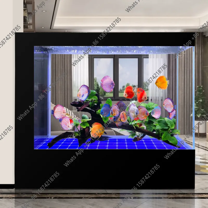 

Rt Fish Tank Household Living Room Screen Floor-to-ceiling Ecological Partition Entrance Against The Wall Luxury Water-free