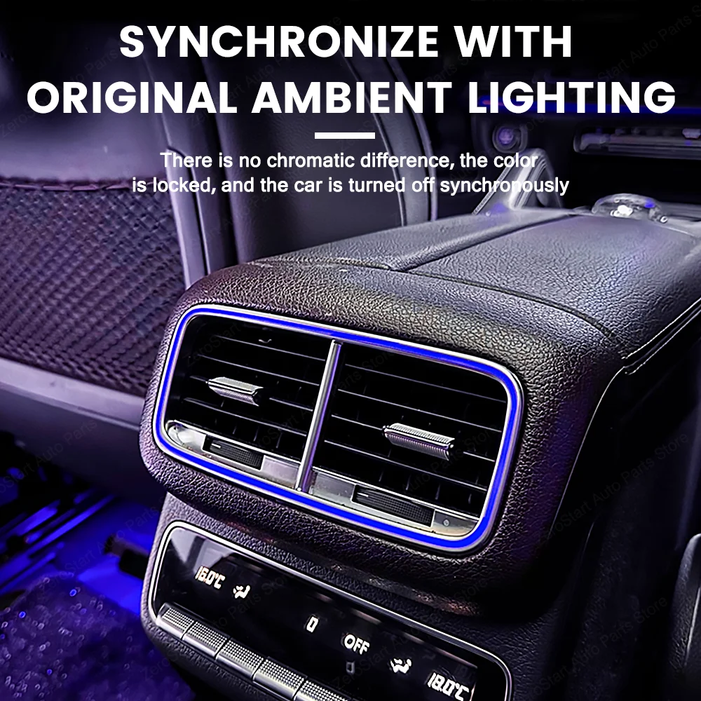 Rear Air Vents Modification Lamp For Mercedes Benz GLE GLS W167 GLE53 GLS63 Coupe LED Air Outlet Ambient Light 64 Color LED