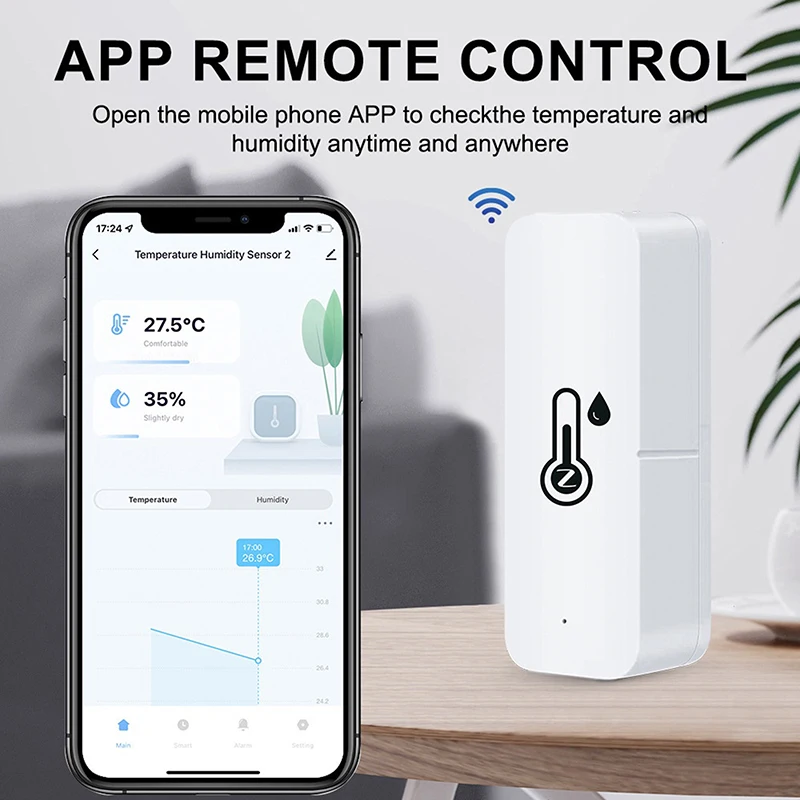 Tuya Zigbee 와이파이 온도 습도 센서 앱 원격 모니터, 홈 연결 온도계, 스마트 라이프, 알렉사 구글 어시스턴트 포함