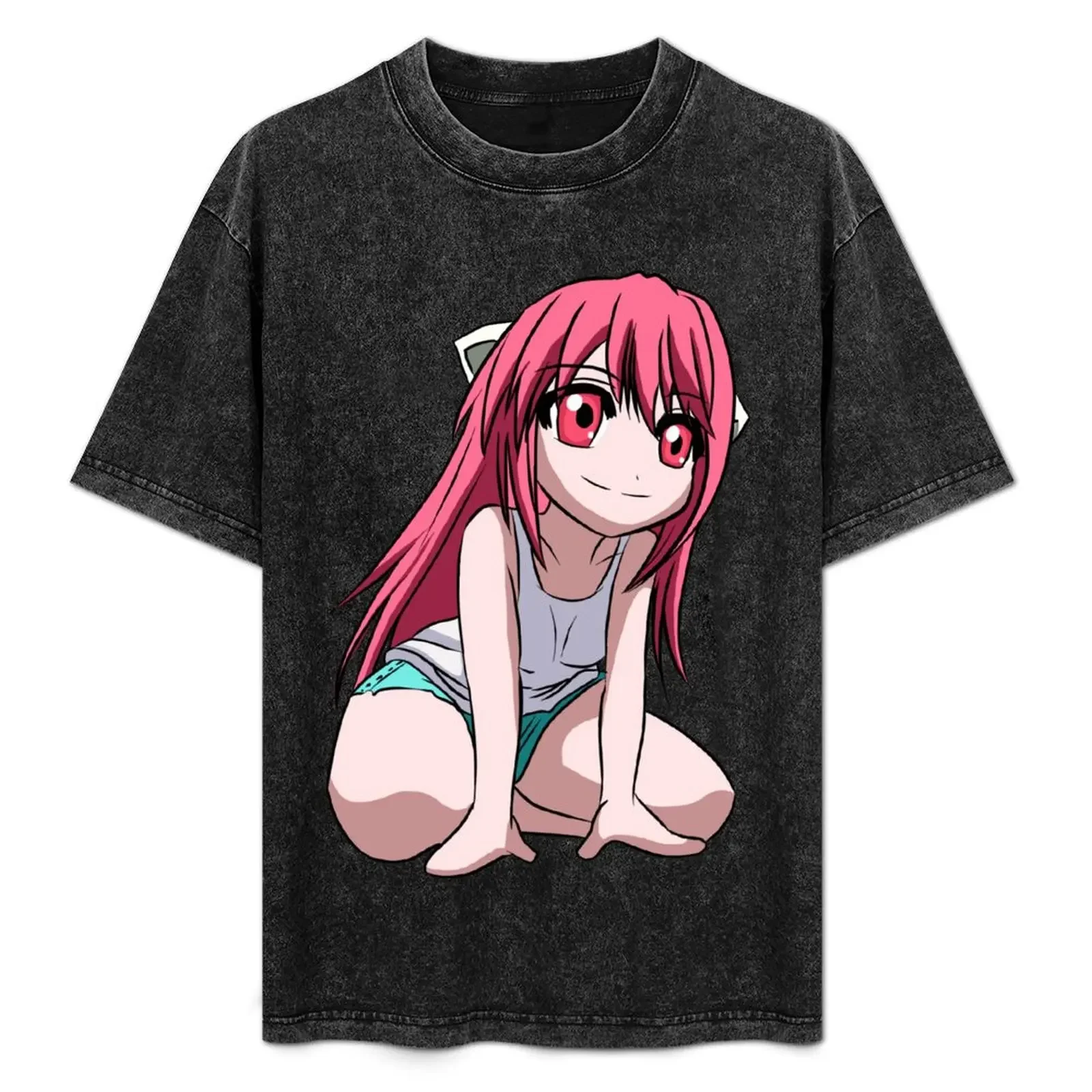 Футболка Elfen Lied- Nyu, футбольная футболка с короткими рукавами, футболки с рисунком, винтажная футболка с аниме, мужские футболки с рисунком