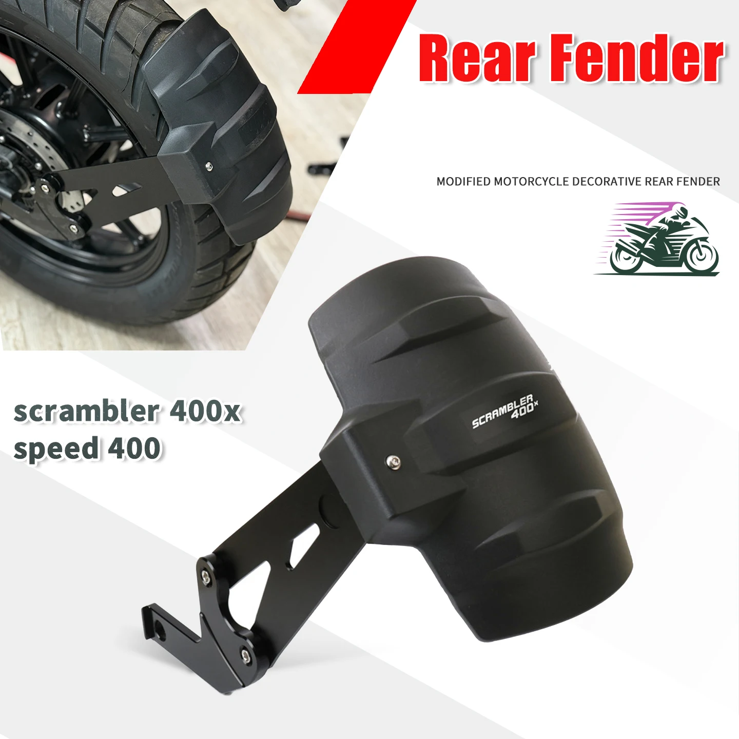 Motorcycle Accessories Rear Fender Mudguard Mudflap Guard Cover Fit For Scrambler 400X For Speed 400 2024 2025