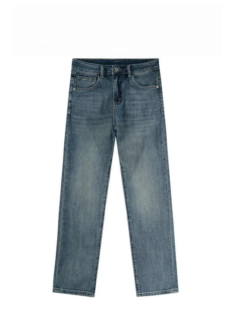 

Мужские джинсы BAIRBAOLIY в стиле ретро, прямого кроя, класса люкс, повседневные, модные, из смесового хлопка и полиэстера