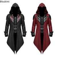 2025New Halloween Party Clothing Medieval Assassin Game Assassins Creed Cosplay Costume Edward Streetwear Hooded Jacket Outwear