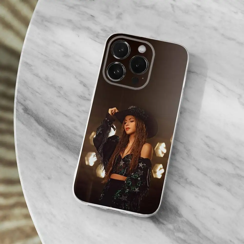 حافظة هاتف جميلة من Singer S-Shakira لهاتف iPhone 16,15,14,13,12,11,17 Pro,Max,Plus,X,XS,XR,SE,غطاء ناعم شفاف صغير