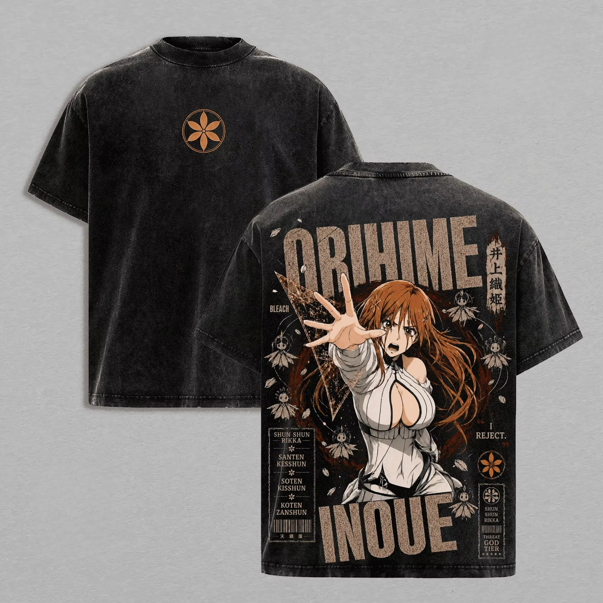 Summer Hot Sale Orihime Inoue BLEACH Anime Printed T-shirt Men Women Harajuku Punk T-shirt Y2K Gothic Cotton Oversized T-shirt view 3