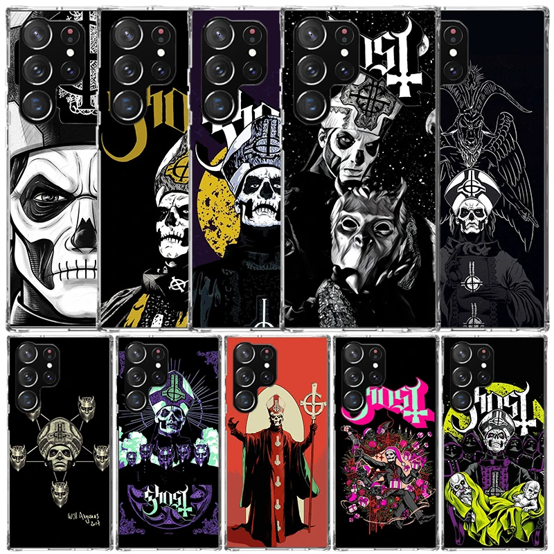 Ghost Papa Emeritus Phone Case For Samsung Galaxy S22 S23 S24 Ultra S21 S20 FE S10 Plus S10E S9 S8 + S7 Edge Soft TPU Back Cover