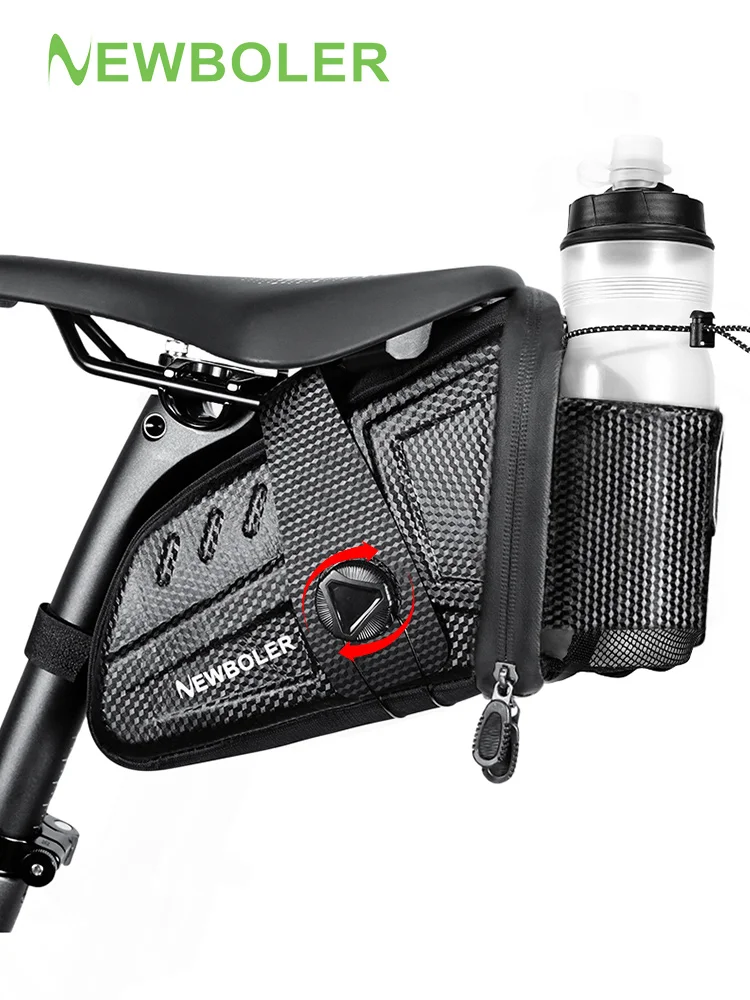 AliExpress NEWBOLER Waterproof 2.5L Bicycle Saddle Bag MTB Road Bike Seat Bag With Kettle Rack Bicycle Tool Holder Bag Bicycle Accessories
