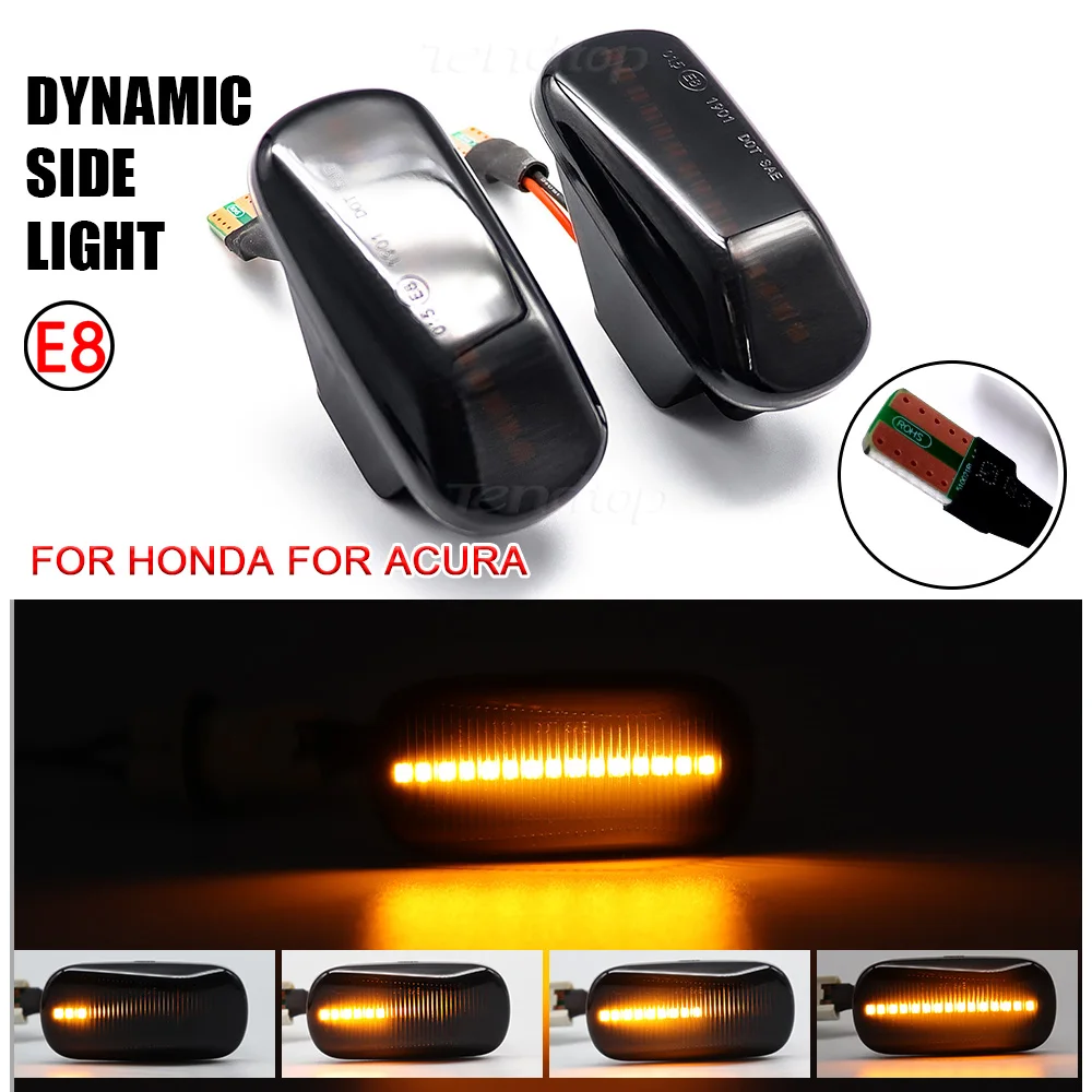 Luz de marcador lateral de señal de giro dinámica para Honda CRV Accord Civic City Fit Jazz Stream HRV S2000 Odyssey Integra Acura RSX NSX