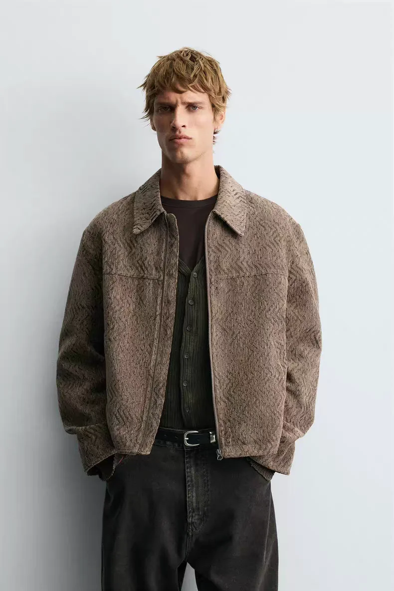 

Men's Loose Fit Zipper Jaet Autumn New Arrival Faion Urban Sle Polyester Fiber Long Sve Casual Windbreaker Coat