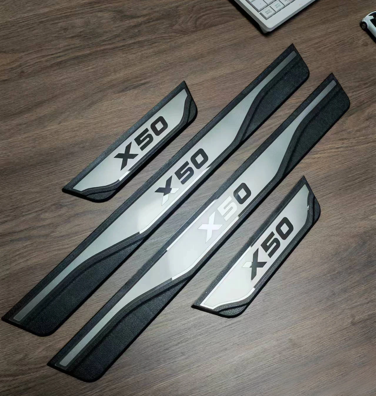 Car Stainless Steel Door Sill Scuff Plate Stickers For BelGee X50 2023-2024