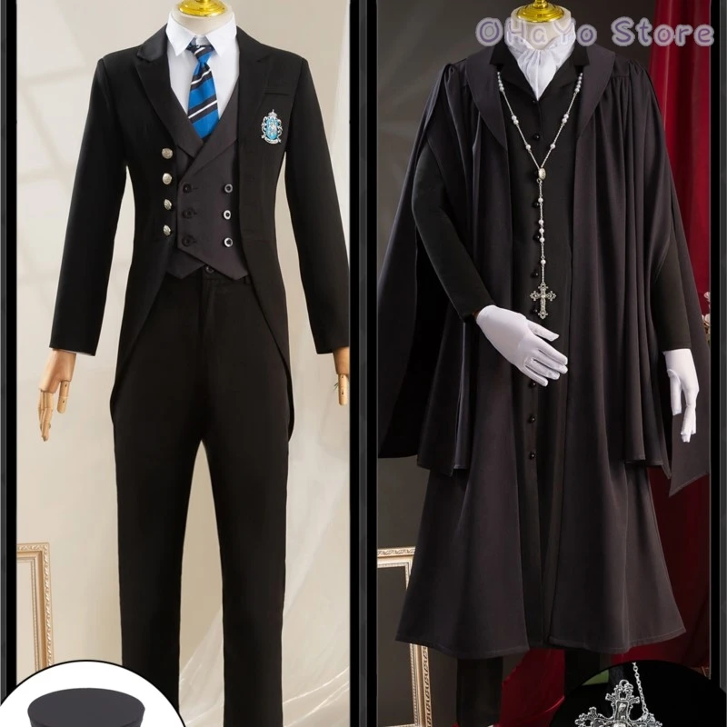 Black Butler Ciel Phantomhive Sebastian Michaelis Cosplay Costume Wig Anime Kuroshitsuji Outfit Public School Uniform Men Suit