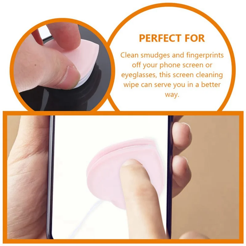 1 ピース愛ハート形電話ワイプクロススクリーンワイプクリーニングメガネクリーニングツールランダムな色