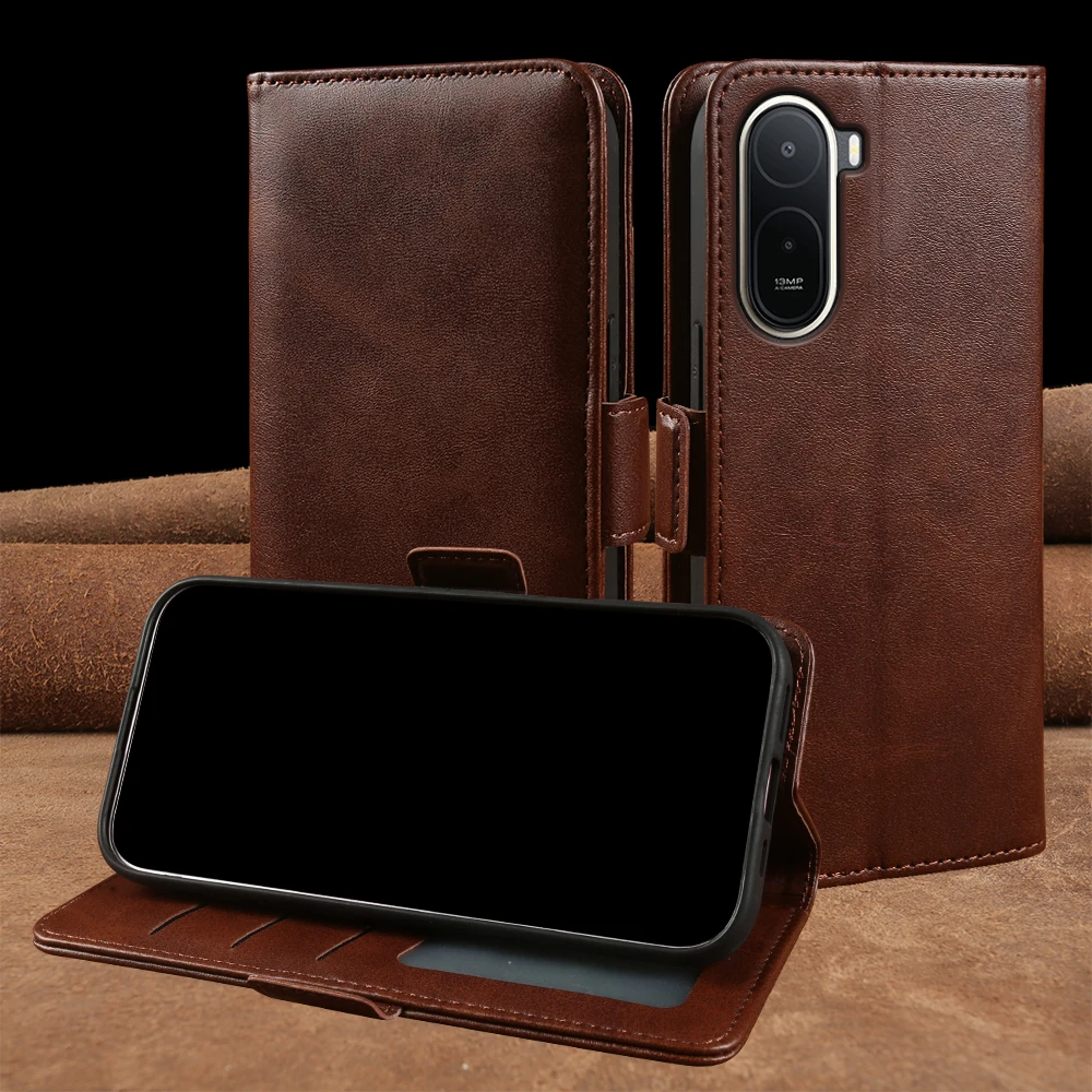 Чехол-книжка из телячьей кожи для Xiaomi Redmi A7 Pro 4G 15A Note 15 13 14 Pro Plus 14S 14C A5 Turbo 5 Max K90 Pro Max.