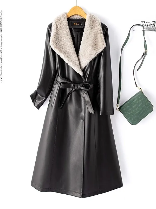 

Ning Genuine Leather down Jaet Women's Mid-Length 2025 Winter New Sle Water-Resistant Mink Collar Slimming eepski...