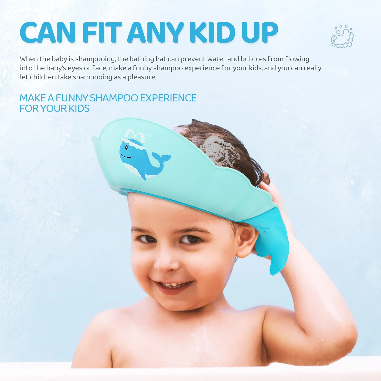 Children Shampoo Cap Waterproof Hair Wash Hat for Kids Baby Shower Protective Adjustable Bath Caps PTE Newborn