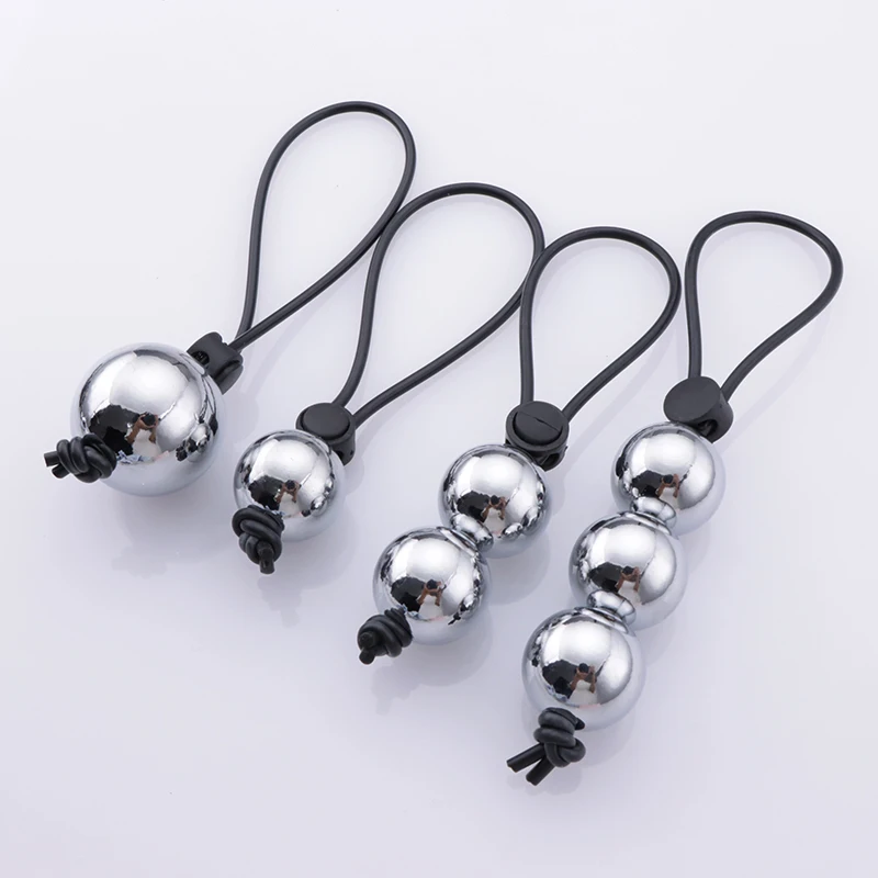 Cock Ring Metal Ball Heavy Weight Hanger Stretcher Penis Extender Enlargement Male Chastity Device Sex Toys Penis Ring for Men