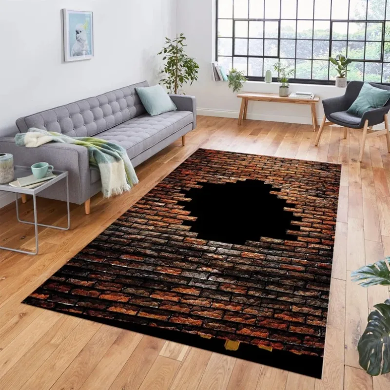 

3D Broken Wall Bricks Carpets Brick Pattern Rug 3D Rug Cool Rugs for Kids Room Kids Carpet Boys Room Carpet Home Decoration