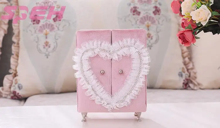 Original design crystal ShanZuan pink velvet jewelry box wardrobe