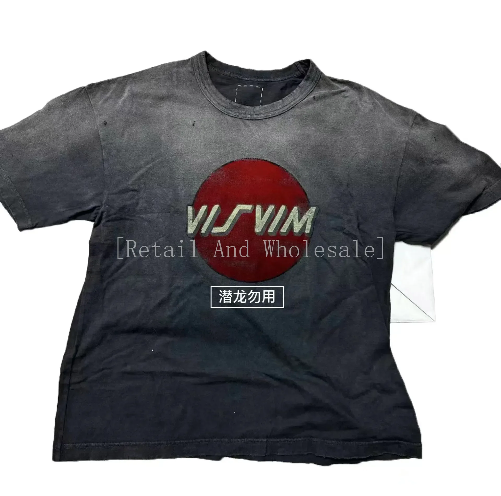 [التجزئة والجملة] VISVIM WMV 22AW JUMBO TEE S/S CRASH VV Vandalism قديم تي شيرتات قصيرة الاكمام 120