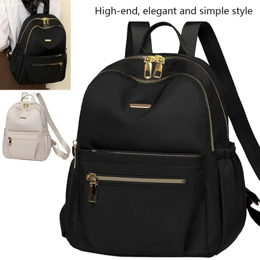 Elegant Waterproof Nylon Women Backpack Lightweight Multi-Pocket School Backpack Adjustable Strap Shoulder Bag Women